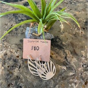 Sunrise silver metal hoops